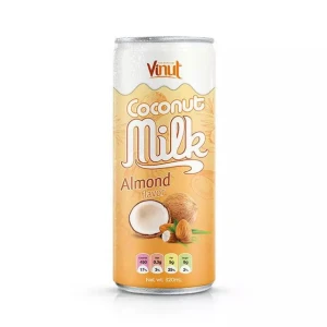 OEM/ODM 320ml VINUT Coconut milk with Almond flavor, No Sugar, Low Fat, Wholesale from Viet Nam