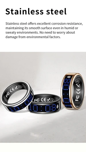 Smart ring heart rate, blood pressure, blood oxygen, body temperature, blood glucose monitoring, step sleep monitoring
