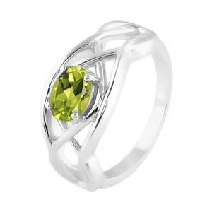 Authentic Sterling Silver Peridot Ring For Women