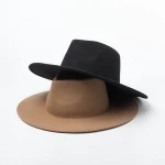 01905-hh8149 British Style winter wool solid Classic fedoras cap men women panama jazz hat