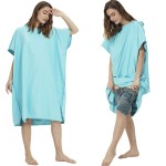 Hot sale custom summer hooded cotton solid fleece beach coverup poncho