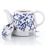 blue print pattern ceramic electric kettle