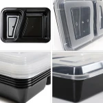 Reusable Meal Prep Food Container 30oz Microwave Freezer Safe Leakproof Plastic Lunch Box 2 Compartment Food Box