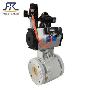 Q641TC 3 Pieces type Pneumatic Ceramic Lined Floating Ball Valve A105 Body