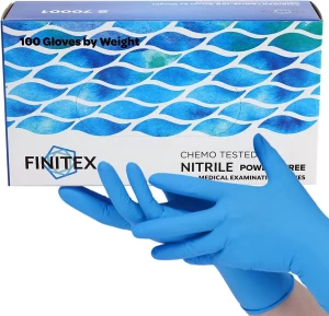 FINITEX Nitrile Blue Exam Gloves Powder-free Medical Gloves Examination Home Cleaning Food Gloves