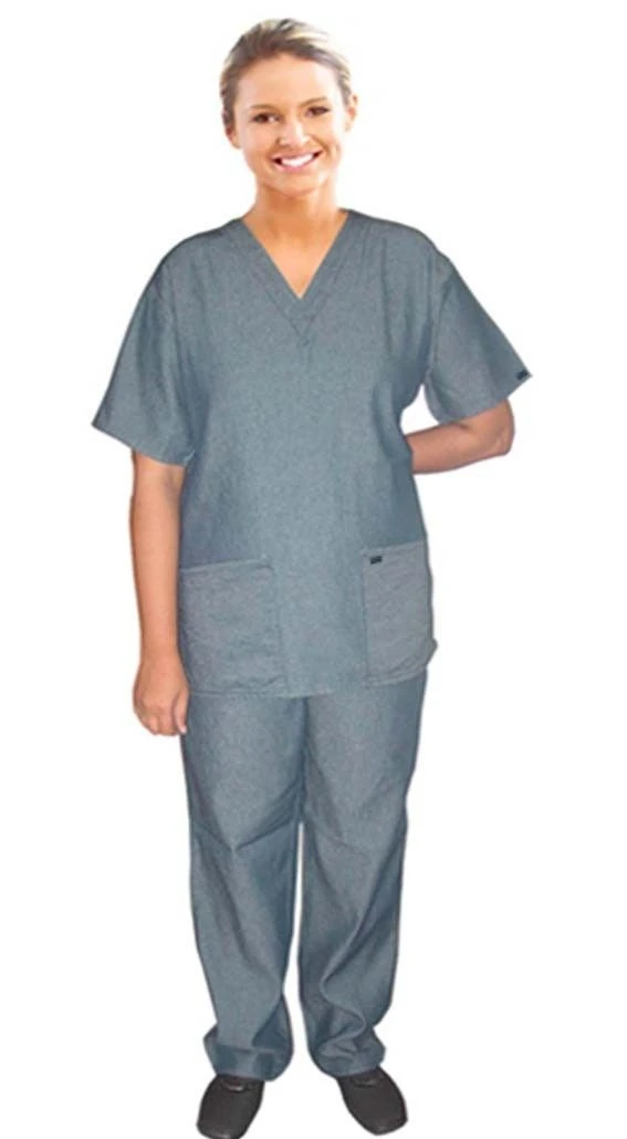 Buy Denim Scrub Set 4 Pockets - Hospital Uniforms For Women from Wuhan ...