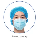 Protective medical disposable masks, caps,  nitrile examination gloves