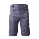 Wholesales Summer Casual Men Cropped Loose Straight Over Size Mid-pants Multi-pocket Pure Cotton Work Shorts