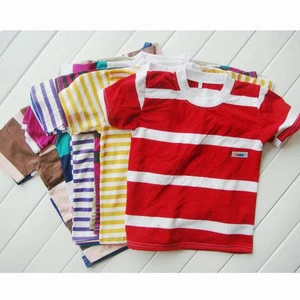 0.76 USD BY010 China manufactures large stock summer short sleeve kids boys cotton t shirts in bulk