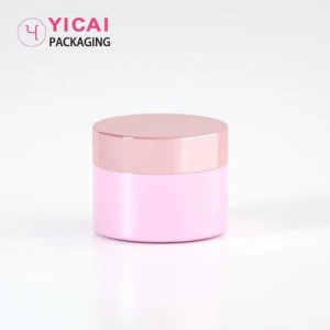 YC-G10 Pink Colored Acrylic Skin Care Cream Jars Containers