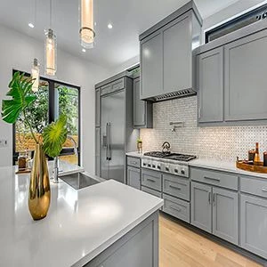 Gray shaker style modern lacquer hampton kitchen cabinet