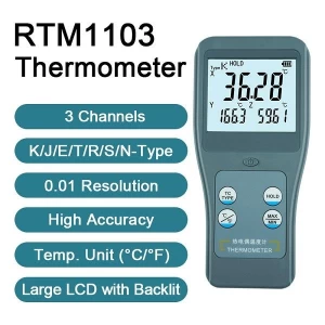 Portable Multi-Channel K type Thermometer RTM-1103