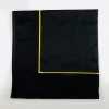 100% cotton white and black napkin with jacquard frame and gold embroidery