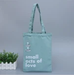 100% natural printed calico canvas shopping tote cotton bag