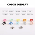 100 sets Hollow Snap Fasteners Buckle Spray Paint Rivet Childrens Clothing Metal Snaps Button Studs
