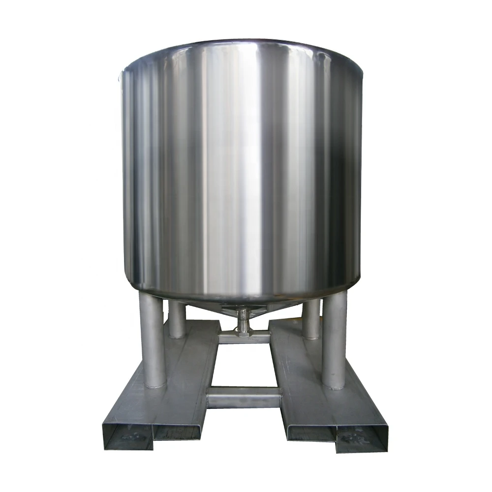 1000L stainless steel conical bottom powder storage tank