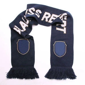 100%acrylic custom sports football fans knitted scarf