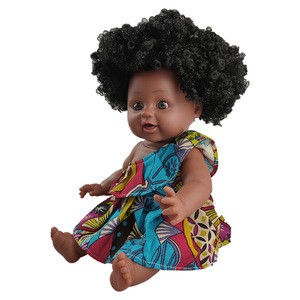 11.5 inch  Black PVC American African Afro Hair Girl Doll for Children