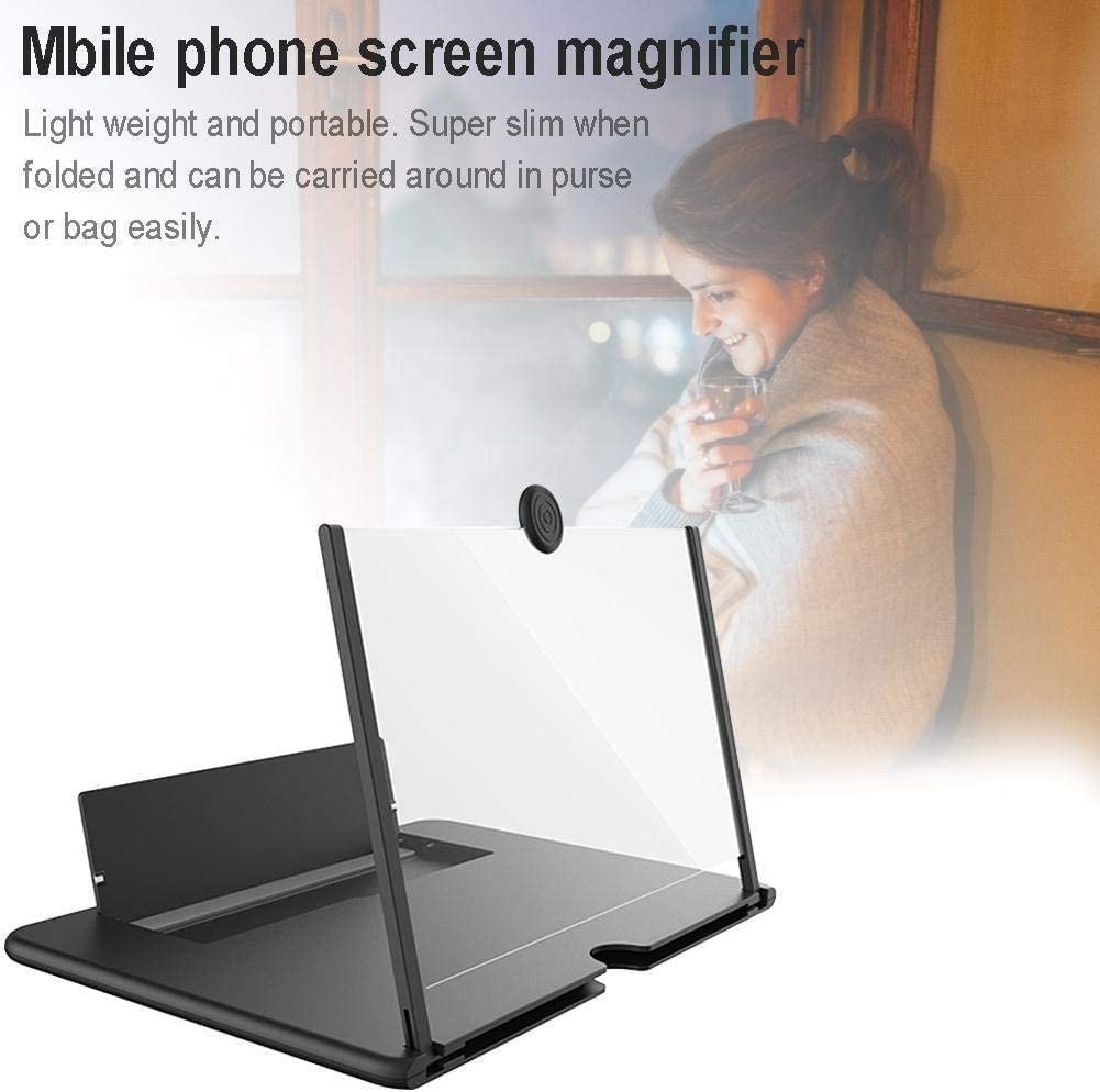 12 inch 3D Screen Magnifier for Smartphone (Black) Pull-Out Mobile Phone 3D Video Screen Amplifier