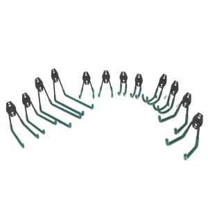 12 pack green utility double heavy duty garage wall hook rack for clothes