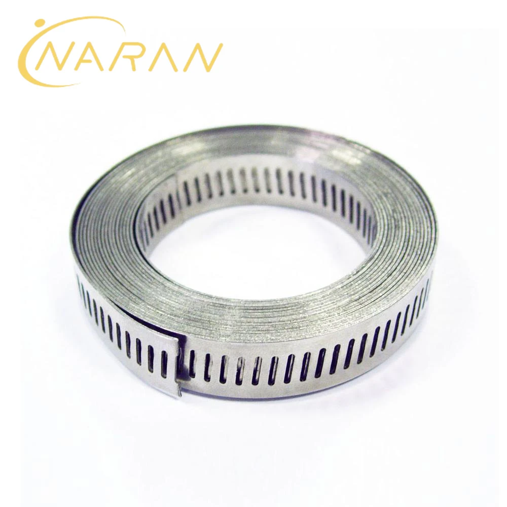 12.7mm perforated endless clamp American type stainless steel band roll hose clamp