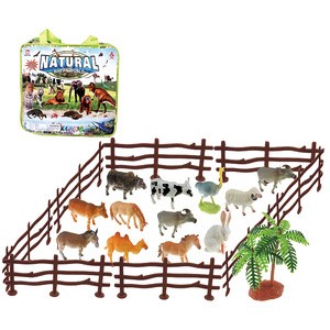 12pcs PVC plastic simulation jungle animales Juguetes collection educational natural world 3D zoo wild animal set toy with fence