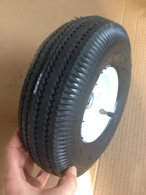 12&quot;x4.10/3.50-6 hand trolly pneumatic rubber wheel pu foam flat free wheel for wheelbarrow