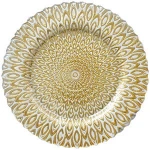 13 inch Cheap Decorative Wedding Events Catering Purple Peacock Charger Plate Wholesale