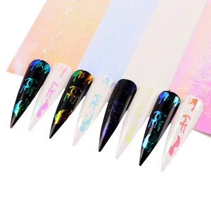 16 Colors/set Thin Sefl-adhesive Flame nail sticker LOGO Nail Art Decals for Nail Decoration