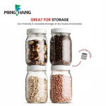 16 oz transparent kitchen food spice Dressing storage mason glass jar seasoning bottle with tinplate cover
