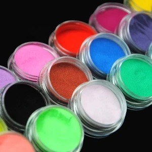 18 Color Acrylic Powder Nail Art Paint False Tips