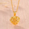 18k real gold pure gold three-dimensional hollow love jewelry necklace custom necklace women