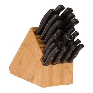 20 Slot Bamboo Universal Knife Block Without Knives. Knife Storage Organizer and Holder