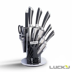 2015 Best Quality Supply Stainless Steel black 9pcs knife set