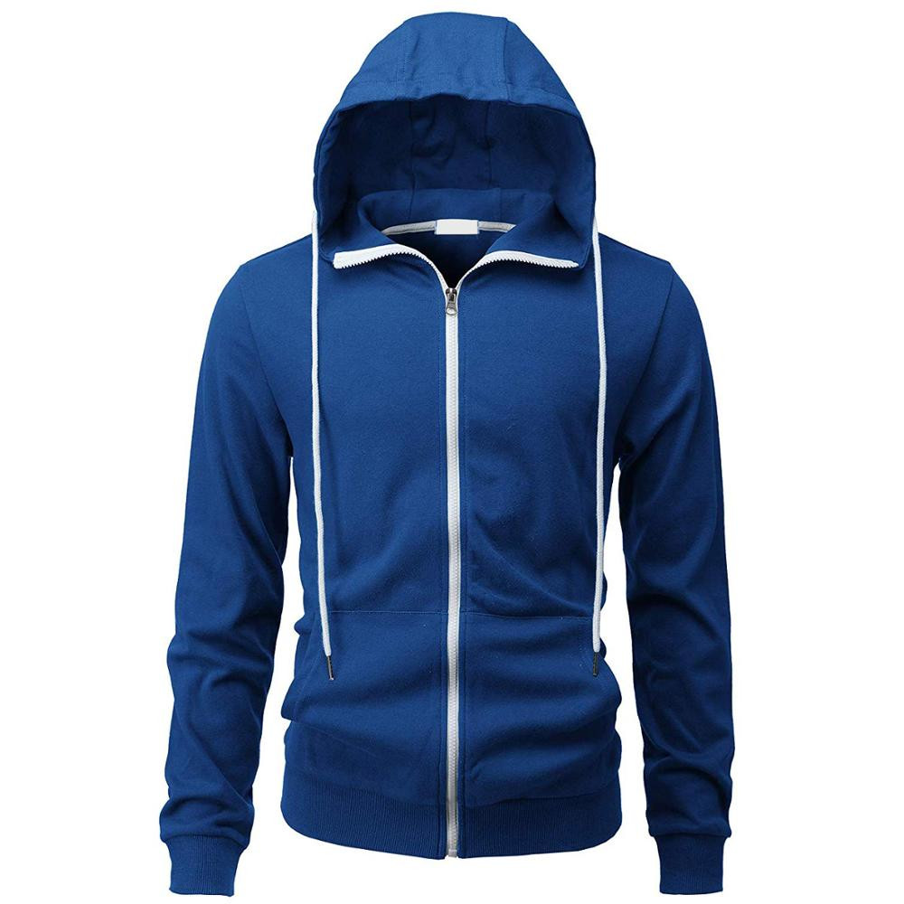 2019 clothing supplier men slim fit hoodies 100% cotton hoodie custom zip up hoodie