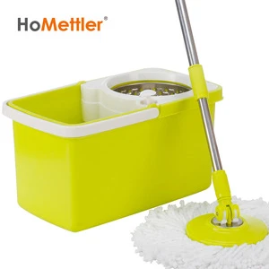 2019 New Flat Cleaning Microfiber Mop with trough plate, hand free drying and deep cleaning