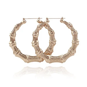 2019 Wholesale Exaggerated Big Large Bamboo Hoop Earring For Women