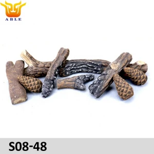 2020 Cheap Price Firepit Ceramic Wood Logs Sets S08-48