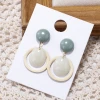 2020 Korean Geometric Round Pendant Drop Earrings Simple Candy Color Smooth Resin Acrylic Earring Jewelry