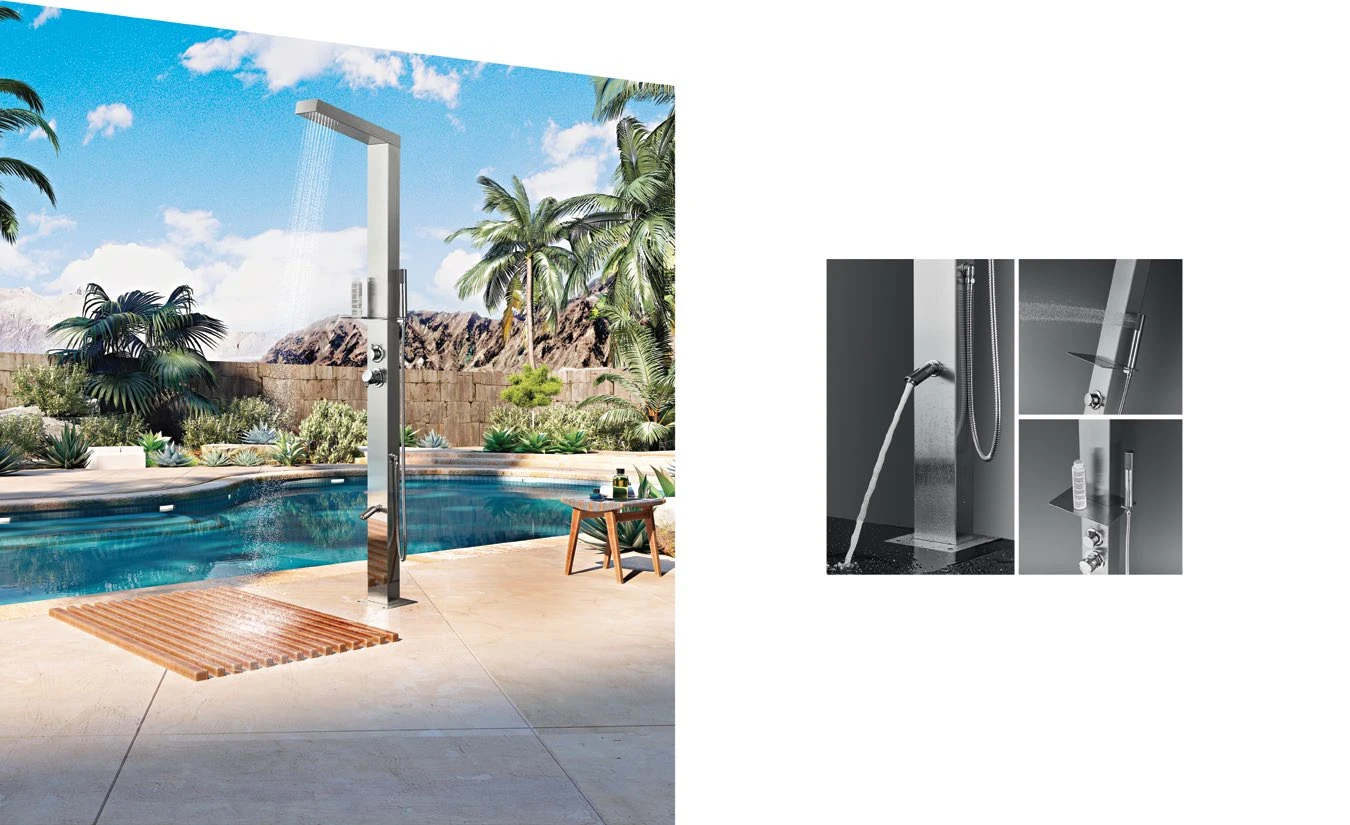 2020 new S311 modern design #304 brushed finish stainless steel shower pool rain outdoor shower panel column