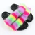 Import 2021 best selling women girls full size comfortable house 2 strap plush  fur slippers from China