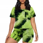 2021 Summer Clothes Womens 2 Piece Short Set Tie Dye T Shirt and Shorts Caual Workout Sets Casual Athletic Clothing Sets