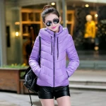 2021  Winter Jacket Womens Parka Thicken Outerwear solid hooded Coats Short Female Slim Cotton padded Women jackets