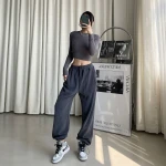 2021 winter new European and American Plush high waist elastic belt plus size pants