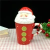 2023 Hot Sale Christmas 3d Santa Claus Ceramic Mug Cup s Winter Snowman Promotional Coffee with Lid