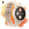 2024 Womens round Touch Smartwatch Call Reminder Sleep Tracker Calendar Compass-iOS Compatible-Metal Case Silica Gel Band Men