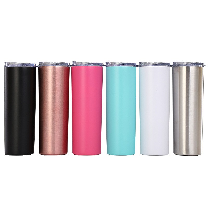 20oz double walled skinny tumbler cups wholesale in bulk stainless steel vacuum insulated