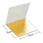 24K Edible  Gold Leaf Sheets 8x8 cm (10Sheets) Made of 99.99% Real Gold Used in Beauty Routine and Makeup, Bakery and Pastry eg.