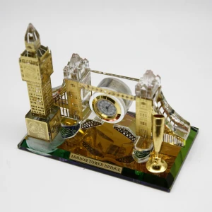24K plated crystal craft Big ben London Bridge Famous buildings model