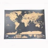 250g Coated Paper Material and 82.5*59.4cm Size Scratch off world map